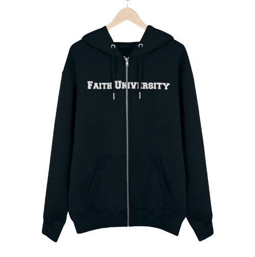 Faith University Black Zip Hoodie