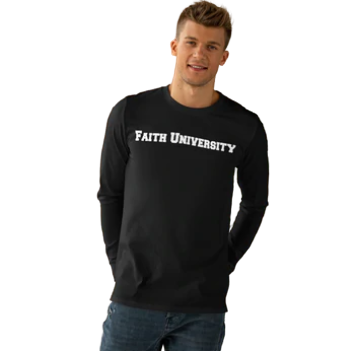 Men’s Black Faith University Longsleeve Tee